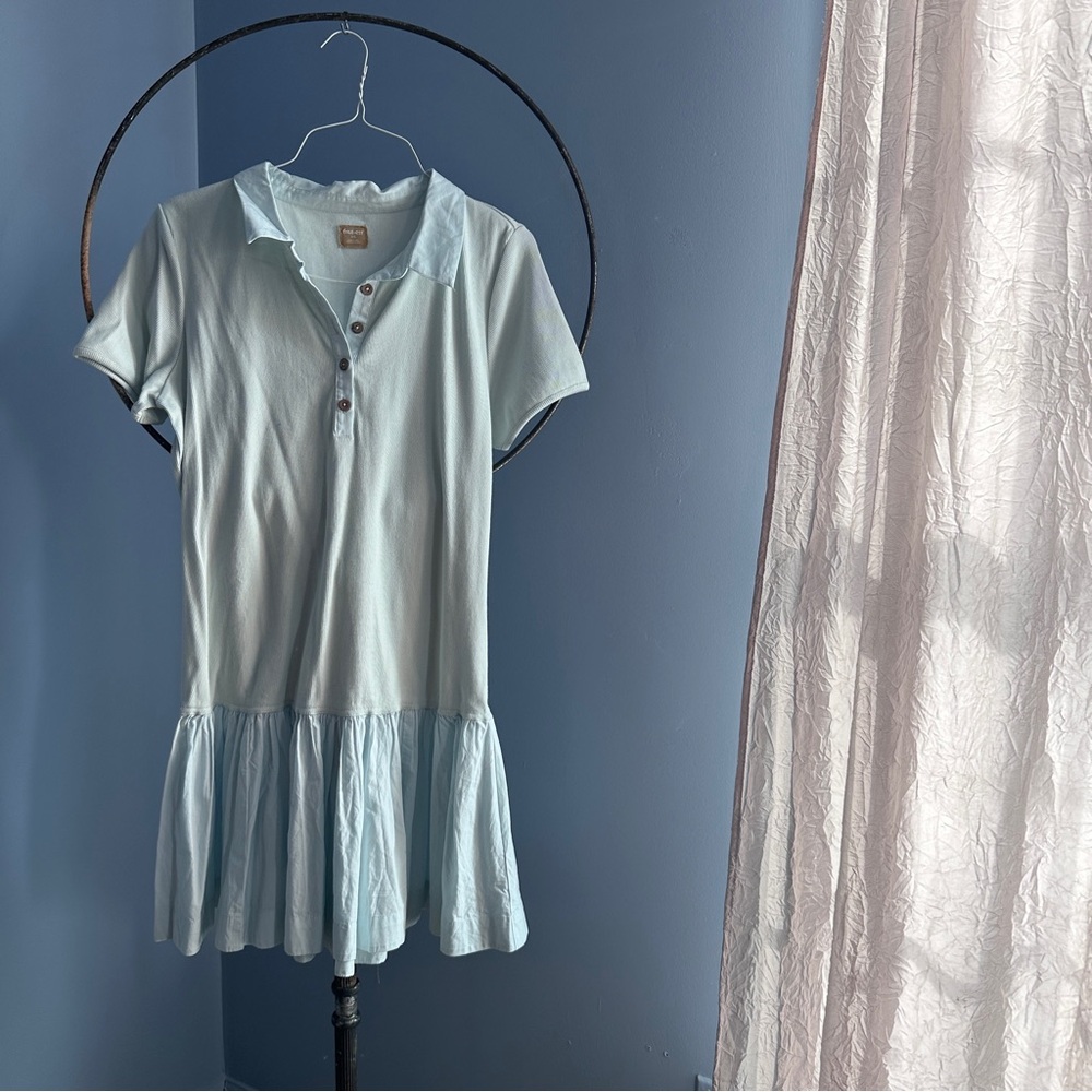 Free People Light Blue Polo Dress